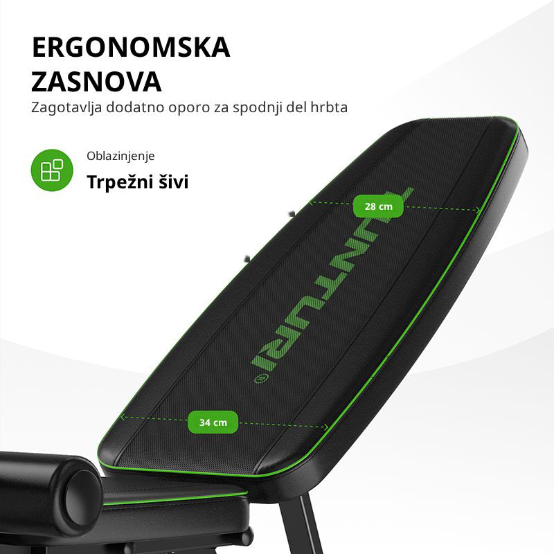 Nastavljiva vadbena klop Tunturi UB60 z dodatkom za noge - slika 6