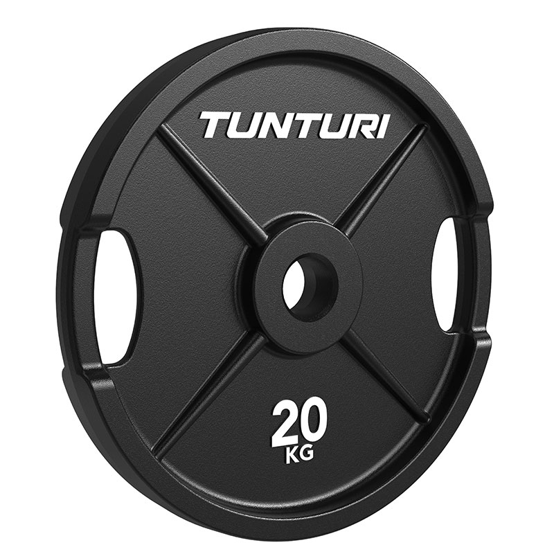 Olimpijske kovinske uteži z ročaji 20 kg